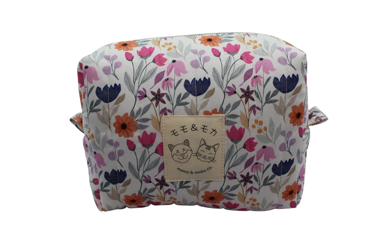Cosmetiquera Hitomi hecha a mano, acolchada e inspirada en el diseño japonés. Perfecta para organizar maquillaje o productos personales, ideal como cosmetiquera pequeña o neceser de viaje.