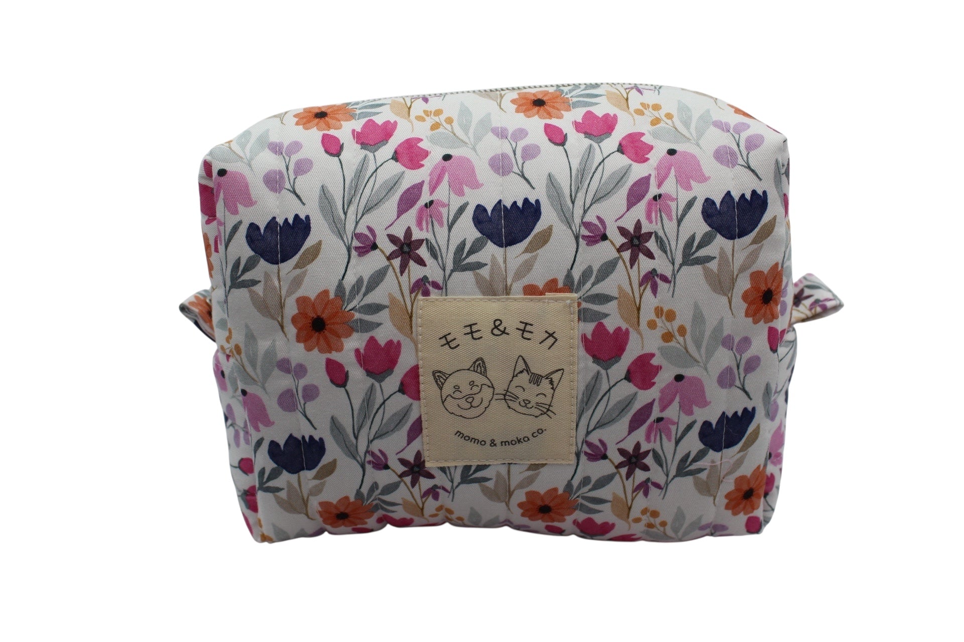 Cosmetiquera Hitomi hecha a mano, acolchada e inspirada en el diseño japonés. Perfecta para organizar maquillaje o productos personales, ideal como cosmetiquera pequeña o neceser de viaje.