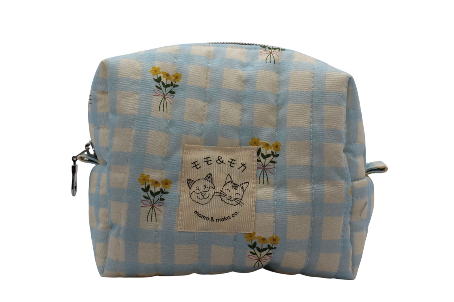 Cosmetiquera Hitomi hecha a mano, acolchada e inspirada en el diseño japonés. Perfecta para organizar maquillaje o productos personales, ideal como cosmetiquera pequeña o neceser de viaje.
