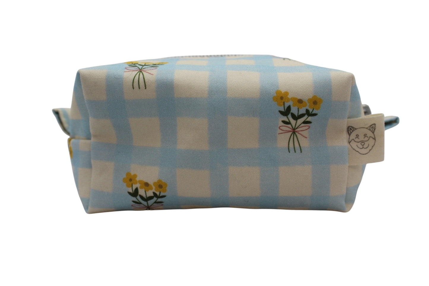 Cosmetiquera Sakura extra chica en diseño Nanohana, hecha a mano con materiales de alta calidad, perfecta para organizar productos de belleza con estilo japonés.